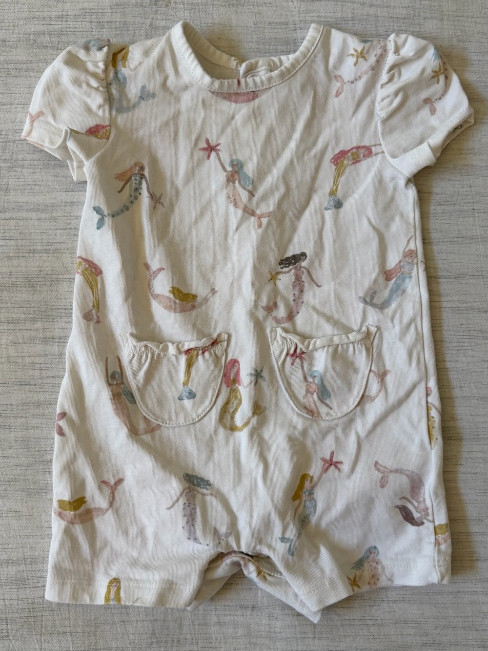 Pehr Mermaid-Print Baby Romper with Pockets